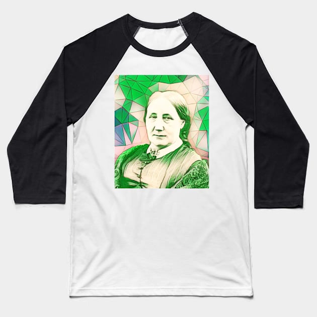 Elizabeth Gaskell Green Portrait | Elizabeth Gaskell Artwork 8 Baseball T-Shirt by JustLit